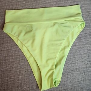 Aerie High Cut Cheeky High-Waisted Neon Bikini Bottom Size M